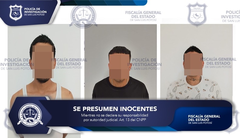 FGESLP notifica a tres individuos señalados de homicidio calificado en la capital potosina