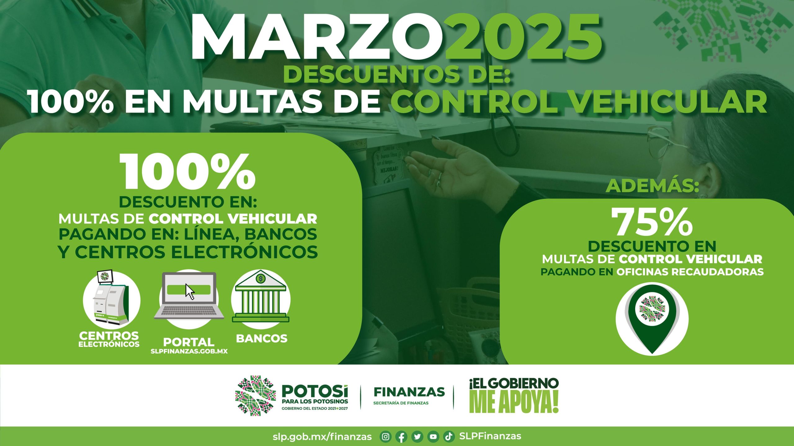 SEFIN anuncia descuentos en multas de control vehicular durante marzo